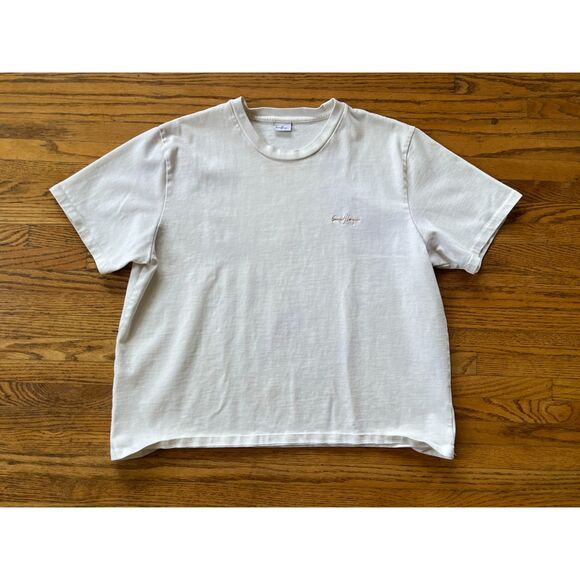 Second Layer White Cropped T Shirt Tee Top Women's Size Medium - Picture 3 of 10